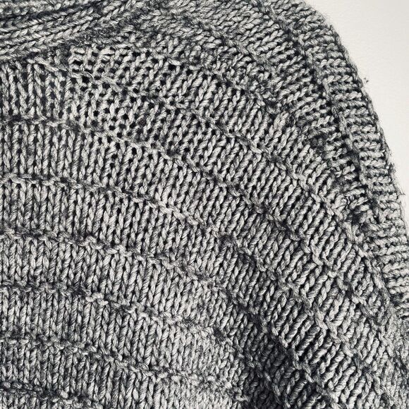 NEW Wool Alpaca Cardigan Sweater Express Small Gray Knit Shawl Collar Chunky - Picture 10 of 16